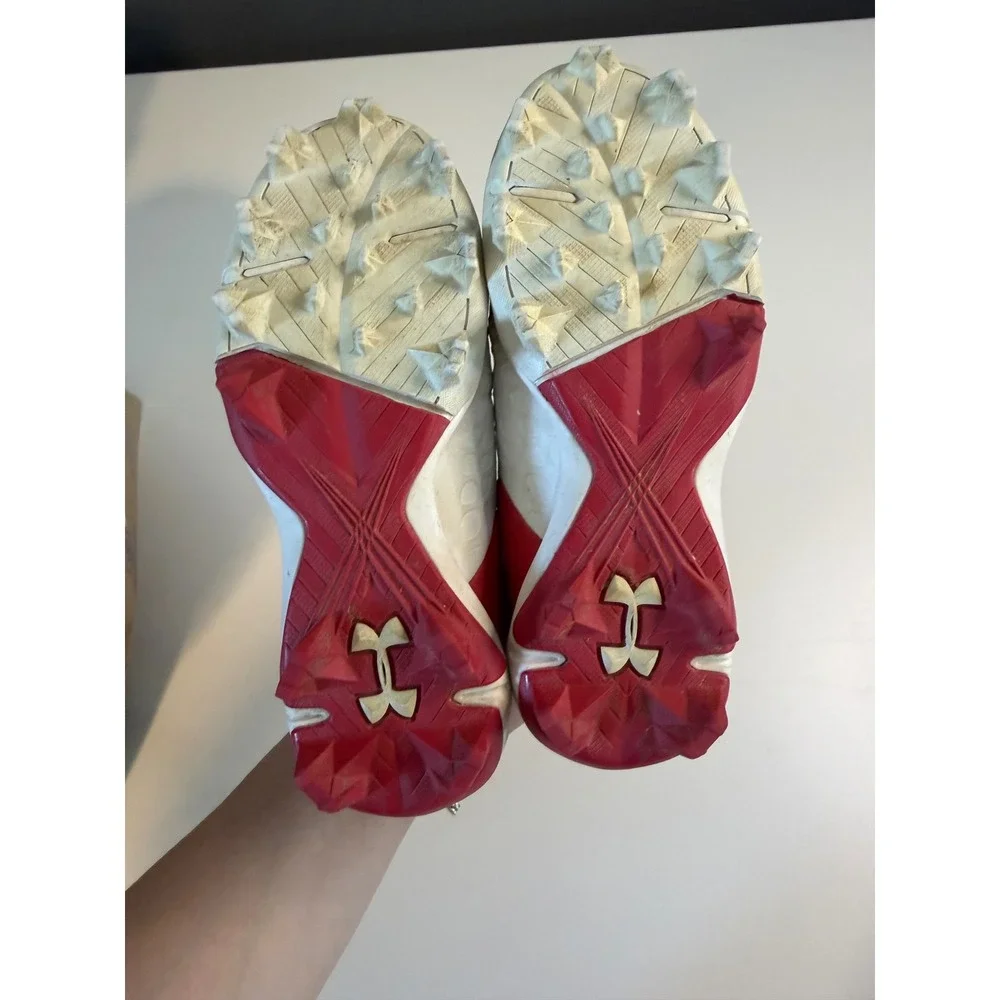 Under Armour Leadoff RM Youth Baseball Cleats Red White 3026607-100 Size 13K